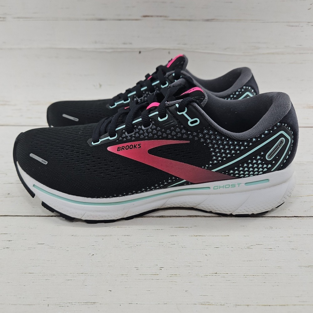 Brooks Ghost 14 Shoes Womens 8 M Black Pink Lightweight Running Sneakers - Picture 2 of 11